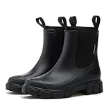 SmoothPace Gummistiefel Damen Gefüttert Wasserdicht Gummistiefeletten...