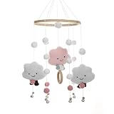 Mobile Baby Windspiele, Wolke Puppe , Holz mit Filzbällen 3D , Bettglocke...