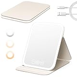 NXPZ Kosmetikspiegel mit Beleuchtung, Wiederaufladbarer Tragbarer Spiegel,...