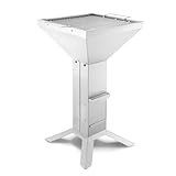 THÜROS T3 4-Fuß Edelstahl Holzkohle Gartengrill