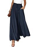 CMTOP Sommerhose Damen Leicht Lässige Palazzo Hose Elastisch Hohe Taille...