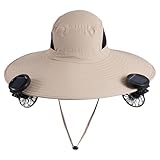 Hut mit Solarventilator, Fischerhut im Freien mit breiter Krempe –...