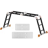 AMHANCIBLE Mehrzweckleiter, Leiter, 3.4M Aluleiter, 4 x 3 Stufen,...