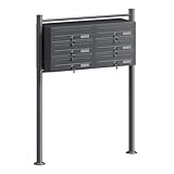 Wiltec 6er Briefkastenanlage Anthrazit 945 x 270 x 1200 mm,...