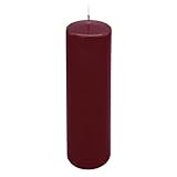 XL Laternen Kerze bordeaux rot unparfümiert - H 25 cm - Große...