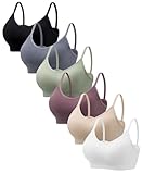 HBselect 6er Pack Gepolsterte BHS ohne Bügel Damen Rückenfrei Nahtlose...
