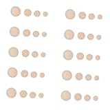 Toyvian 40 Stück Unbehandelte Halbrunde Holzperlen aus Naturholz 20 50mm...