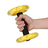 DEARMAMY Doppelrad Fitnessroller Bauchtrainer Gelb mit Rutschfesten Griffen...