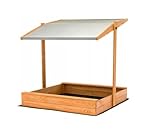 Sandkasten mit verstellbarem Dach Sandkiste Sandbox Holz Deckel 120cm 6...