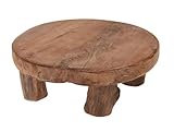 Spetebo Echt Holz Pflanzenhocker Teak - 20x7 cm - Kleiner Deko Hocker...