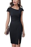 HOMEYEE Damen Vintage V-Ausschnitt Bodycon Business Bleistiftkleid mit...