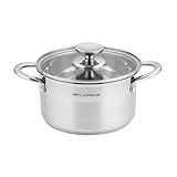 FLORINA Edelstahl Topf 2,5 l 18 cm Durchmesser I Energiesparender Kochtopf...
