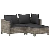 vidaXL Garten Mittelsofa mit Kissen Sofa Gartensofa Einzelsofa Gartenmöbel...
