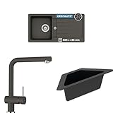 SCHOCK® Küchenspüle Typos D-100S Asphalt 86x43,5 cm - CRISTALITE® Grau...