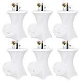 6er-Set wasserfest Stretch Stehtisch Husse für Bistrotisch Ø 80-85 cm...