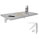 KDR Wandklapptisch 80x40 cm Betonoptik – Klappbarer Tisch zur Wandmontage...