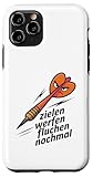 Zielen Werfen Fluchen Nochmal Lustiger Dartspruch Dart Hülle für iPhone...