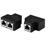 AXFEE 2 Stück LAN Splitter Verteiler, RJ45 Splitter, RJ45 Kupplung 1 auf 2...