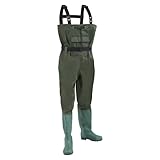 Jiubiaz Wathose,Wathose Herren Wasserdicht，70D Nylon Composite PVC...