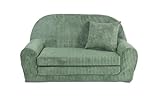FORTISLINE - Kindersofa Rosalia Mini - Ausklappbares Mini-Sofa aus Cord mit...