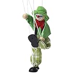 FakeFace Clown Marionette Puppe Pull String Spielzeug Clown Spiel Holz...