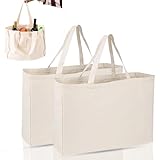 Coztie Baumwolltasche, 2 Stück Groß Einkaufstasche 45 x 35 cm...