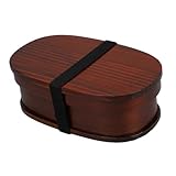Toyvian Japanische Bento Box aus Holz Einlagig Lackiert Traditioneller...