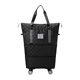 Dokeno Reisetasche mit Rollen, Erweiterbar Faltbare Reisetasche Handgepäck...