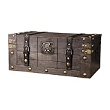 KiBcsLic Holztruhe, Vintage-Schatzkiste, robuste Aufbewahrungstruhe,...