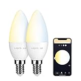 Lepro Alexa Glühbirnen E14 Smart LED Lampen, Dimmbar LED Kerzen, Wlan LED...