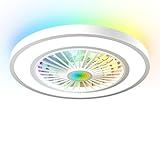 MILFECH 75W Deckenventilator mit Beleuchtung, Ø54CM Deckenleuchte mit...