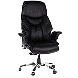 hjh OFFICE 608200 XXL Chefsessel Prado Leder Schwarz Bequemer Bürosessel...