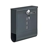 SONGMICS Wandbriefkasten, mit Schloss mit Drehdeckel, Sichtfenster,...