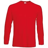 Fruit of the Loom Herren Valueweight Long Sleeve Sporttop, rot, XL