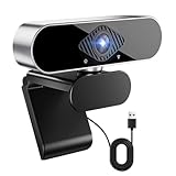 Webcam mit mikrofon Kamera pc cam, 1080p HD Mini Facecam Videokonferenz,...