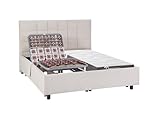 Vente-unique-Dekoratives Bett mit elektrischer Relaxfunktion mit Tellern +...
