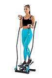 Hop-Sport Stepper HS-045S mit Haltegriffen, Blau - Kompakter Swing Stepper...