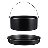 NUOBESTY Airfryer Zubehör Satz Kohlenstoffstahl Kuchenform und Pizzateller...