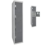 Spind Schließfachschrank Metallschrank Mehrzweckschrank 4 Abteile 180 x 38...