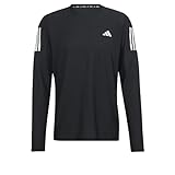adidas Herren Own The Run Long Sleeve Tee T-Shirt, Black/White, XL