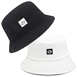 beifon 2 Stück Fischerhüte Bucket Hat Unisex Sonnenhut Baumwolle...