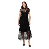 Lovedrobe Women's Midaxi Dress Ladies Lace Short Flutter Sleeve Round Neck...