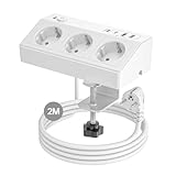Tischsteckdose mit USB C PD 20W, 4000W/16A Steckdosenleiste Schreibtisch,...