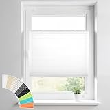 HOMEDEMO Plissee Klemmfix ohne Bohren Jalousien, Weiß, 35x100cm(BxH),...