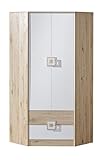 MINIO - Eckschrank 87 x 190 x 87 cm Nimes, Eckkleiderschrank mit 2 Türen,...