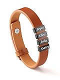 PiercingJak Herren Armband mit Gravur 2-4 Namen Männer Lederarmband...