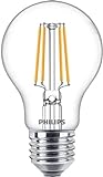 Philips LED Classic E27 Lampe, 40 W, Tropfenform, klar, warmweiß,...