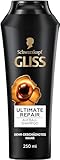 Gliss Shampoo Ultimate Repair (250 ml), Haarshampoo mit flüssigem Keratin...