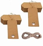 100 Stück Geschenkanhänger Weihnachtsbaumanhänger Kraftpapier Hängende...