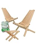 Skandinavischer Liegestuhl aus massivem Kiefernholz Holzstuhl I...